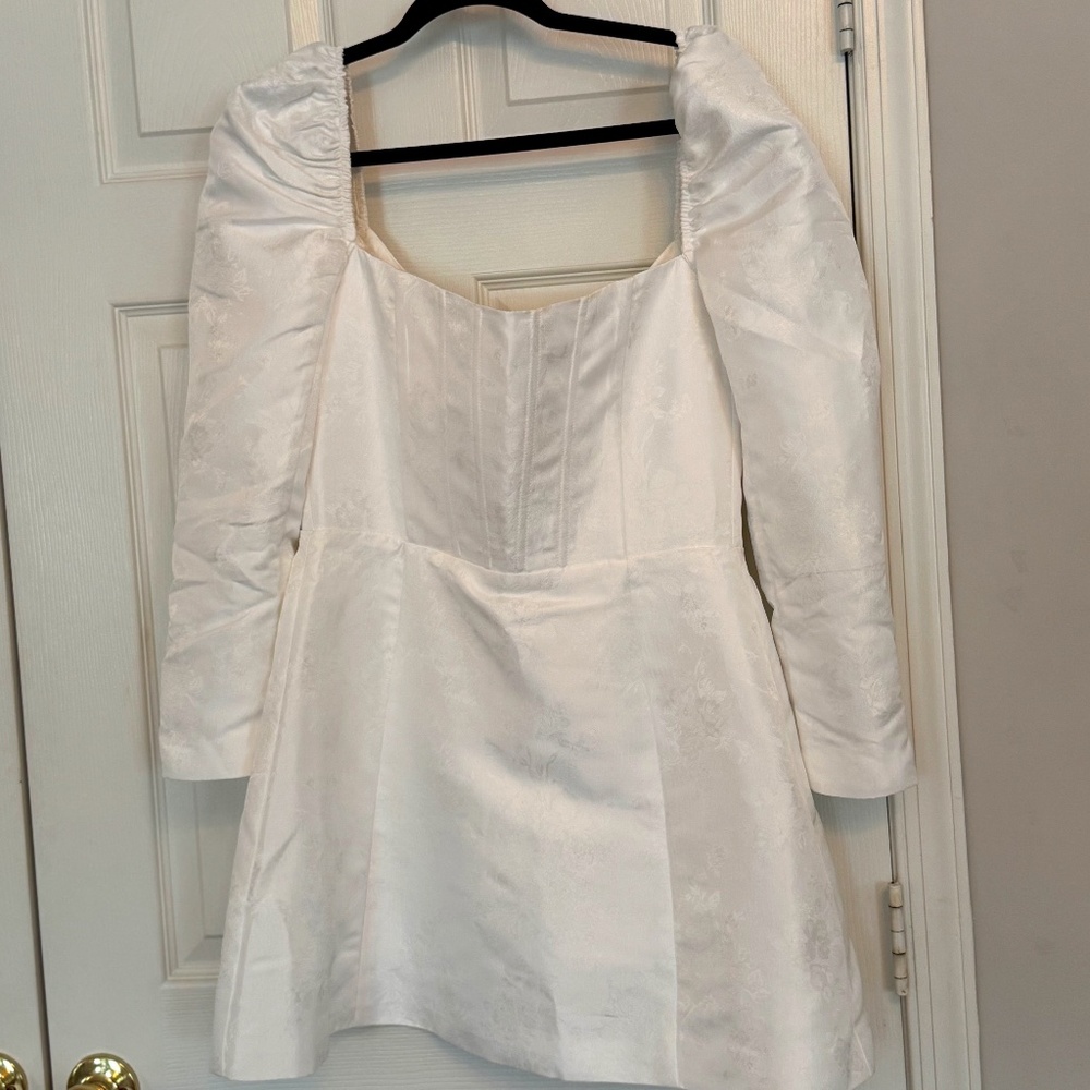 V. Chapman “Kate” Dress in White Windsor Brocade – Size 10